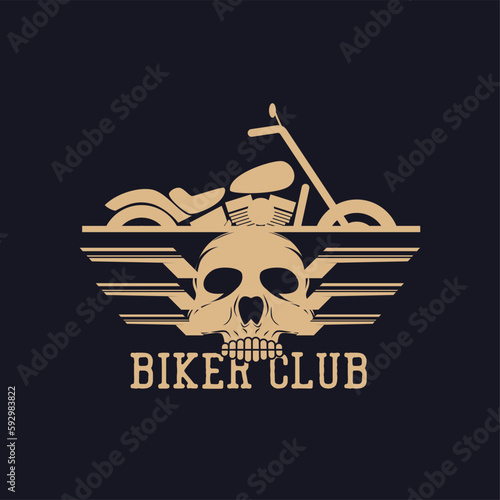 Motorcycle logo emblems and insignia on black background. vector illustration