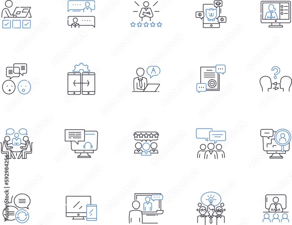 Chatting people outline icons collection. Chatting, People, Conversation, Discussion, Interaction, Communicating, Online vector and illustration concept set. Socializing, Connecting, Greeting linear Chatting people outline icons collection. Chatting, People, Conversation, Discussion, Interaction, Communicating, Online vector and illustration concept set. Socializing, Connecting, Greeting linear