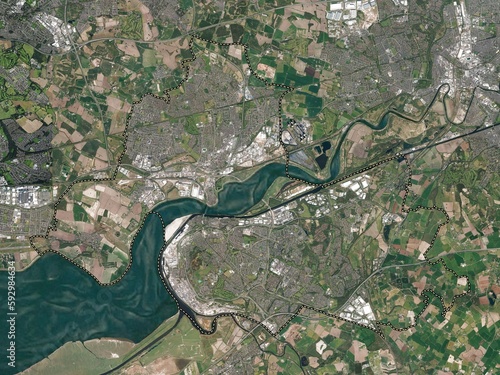 Halton, England - Great Britain. High-res satellite. No legend