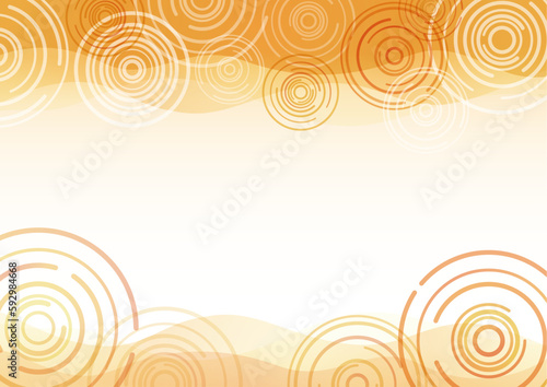 オレンジ色の波紋、渦巻のような模様のある背景