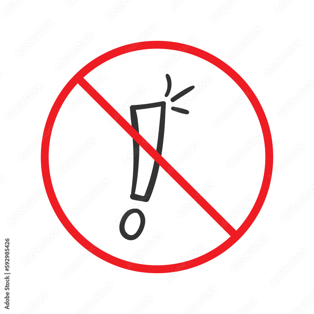 No exclamation point vector icon. Forbidden exclamation point icon. No exclamation point flat sign design. Prohibited calling vector icon. Warning, caution, attention, restriction symbol pictogram No exclamation point vector icon. Forbidden exclamation point icon. No exclamation point flat sign design. Prohibited calling vector icon. Warning, caution, attention, restriction symbol pictogram