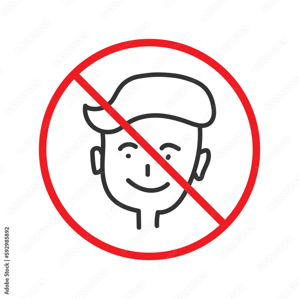 Prohibited human vector icon. No people icon. Forbidden man icon. No human vector sign. Warning, caution, attention, restriction, danger flat sign design. EPS 10 symbol Prohibited human vector icon. No people icon. Forbidden man icon. No human vector sign. Warning, caution, attention, restriction, danger flat sign design. EPS 10 symbol