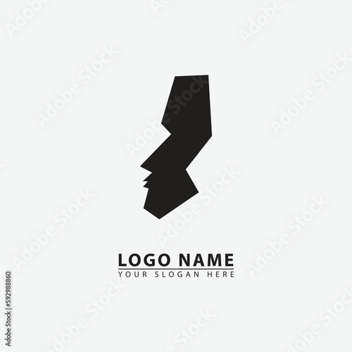 elegant abstract human face logo icon.