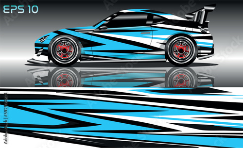 Race car wrap decal designs. Abstract racing and sport background for car livery or daily use car vinyl sticker