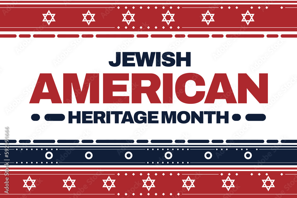 Jewish American Heritage Month with traditional borders and colors