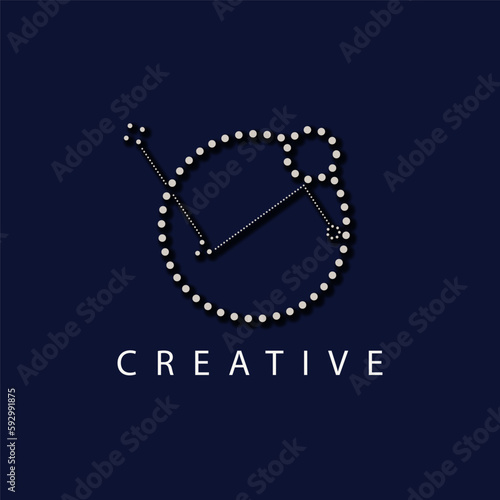 gold logo with abstract image of the constellation Ursa Major in a modern circle