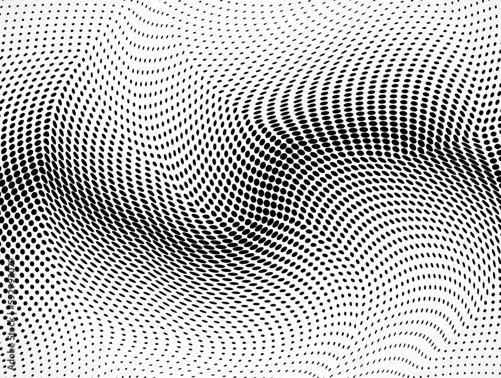 Halftone pattern. Black and white background. Vector