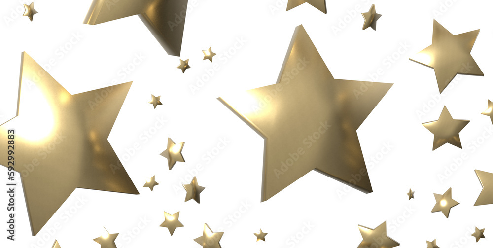 Obraz premium XMAS golden stars - 3d PNG