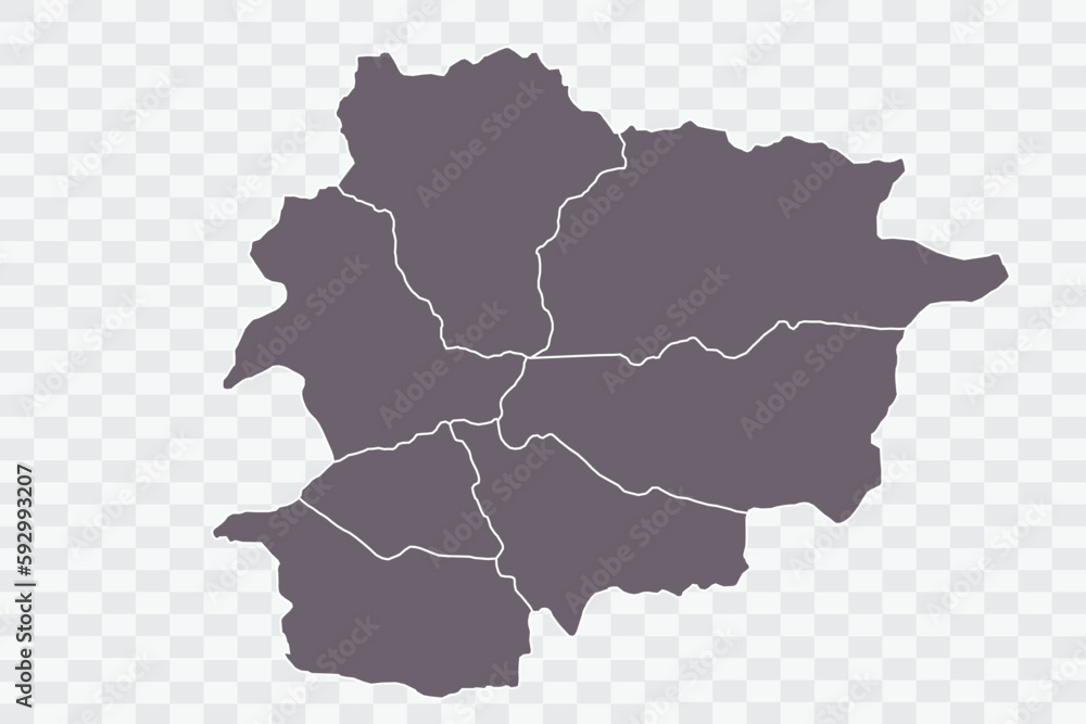 Andorra Map Grey Color on White Background quality files Png
