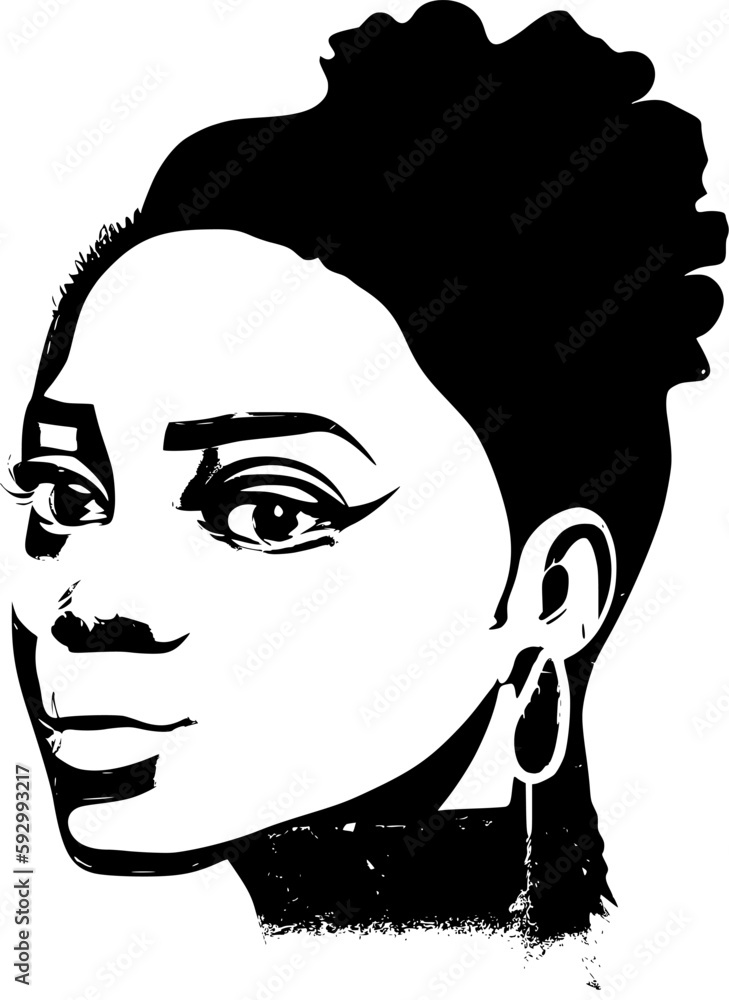 African pretty woman vector style portrait African pretty woman vector style portrait