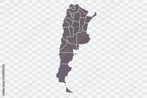 Argentina Map Grey Color on White Background quality files Png