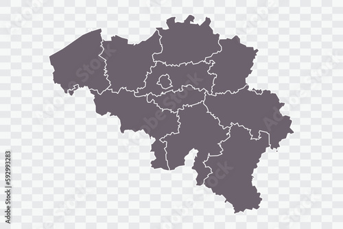 Belgium Map Grey Color on White Background quality files Png