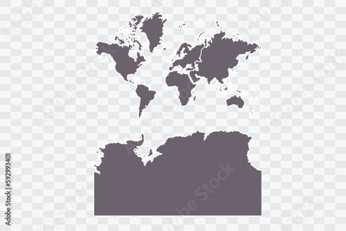 Continents With Antarctica Map Grey Color on White Background quality files Png