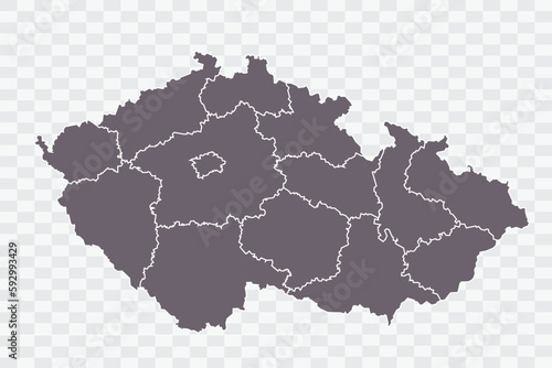 Czech Republic Map Grey Color on White Background quality files Png
