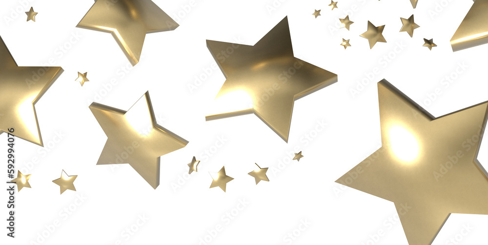 Obraz premium XMAS golden stars - 3d PNG