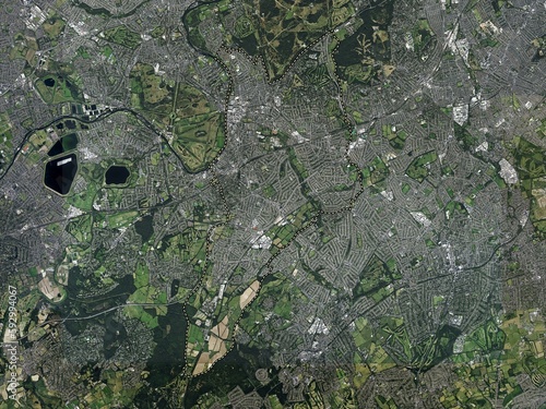 Royal Borough of Kingston upon Thames, England - Great Britain. High-res satellite. No legend photo
