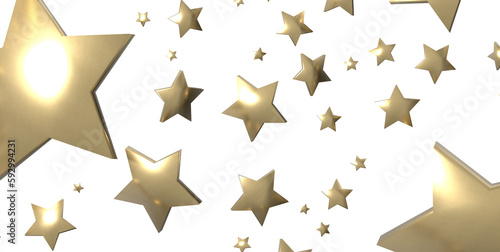 XMAS Stars - golden stars - 3d PNG