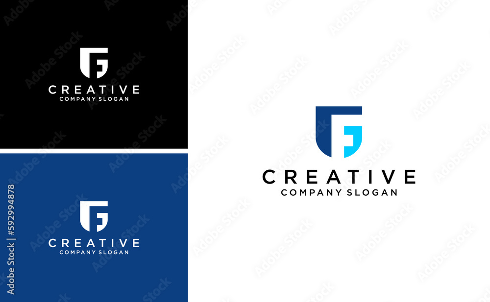 creative letter UF or FU logo design with abstract vector creative letter UF or FU logo design with abstract vector