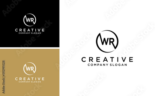 Initial letter wr logo vector design template photo