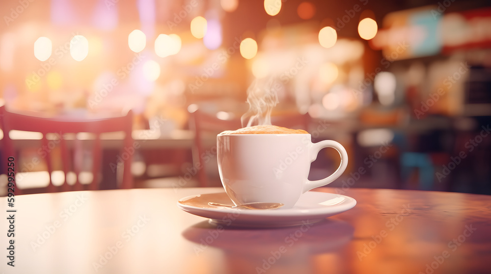 cup of coffee on a table, created with Generative AI cup of coffee on a table, created with Generative AI