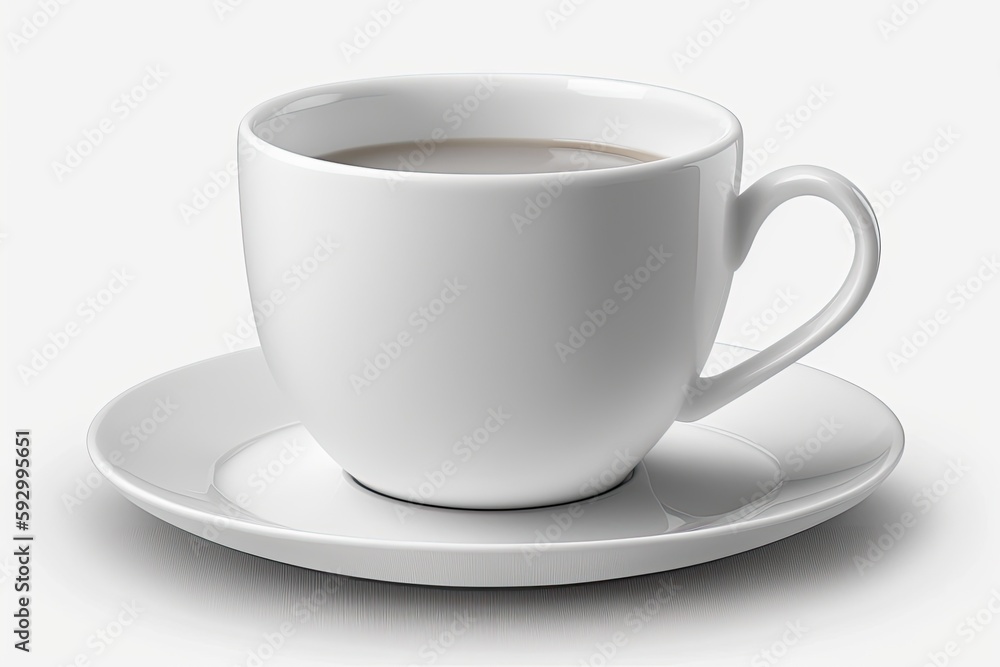 Coffee cup, white and isolated. Generative AI