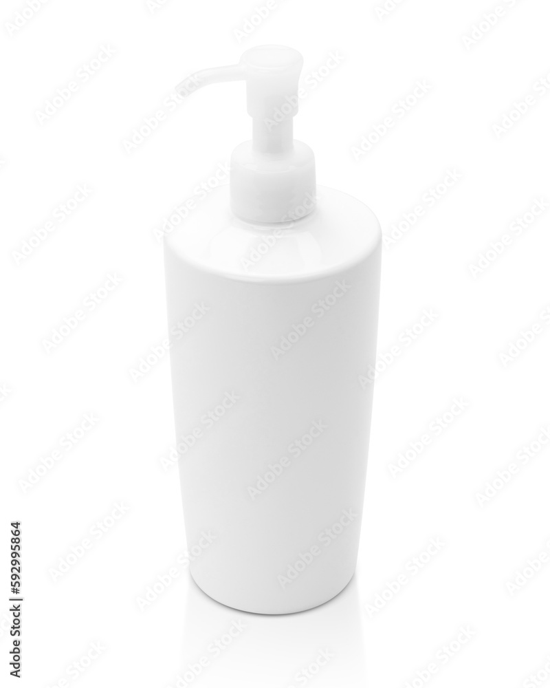 Blank packaging white pumping plastic bottle for toiletry product design mock-up Blank packaging white pumping plastic bottle for toiletry product design mock-up