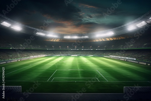 Photo realistic stadium background from generative ai