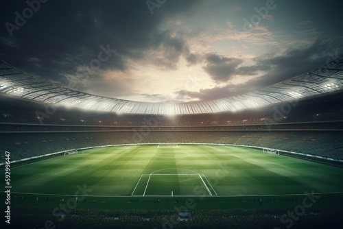 Photo realistic stadium background from generative ai © supatthanan