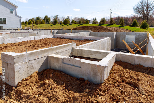 concrete foundation for a new house