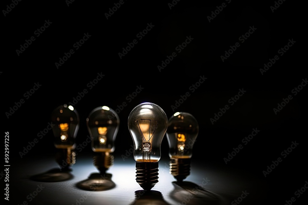 Dark gray background with a bulb background. Generative AI Dark gray background with a bulb background. Generative AI