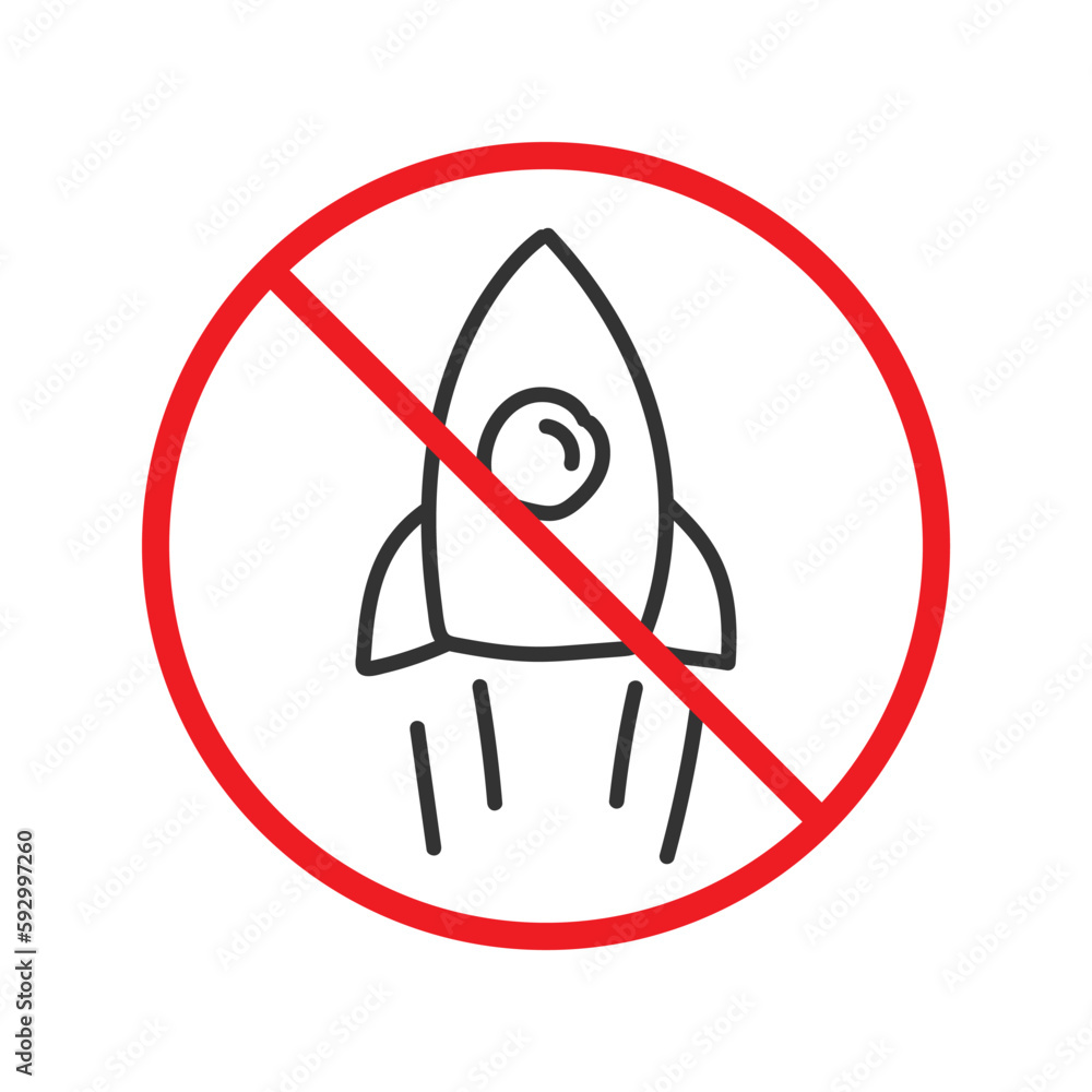 No space ship icon. Forbidden space ship icon. No shuttle vector symbol. Prohibited vector icon. Warning, caution, attention, restriction flat sign design. Do not pictogram. UX UI icon No space ship icon. Forbidden space ship icon. No shuttle vector symbol. Prohibited vector icon. Warning, caution, attention, restriction flat sign design. Do not pictogram. UX UI icon
