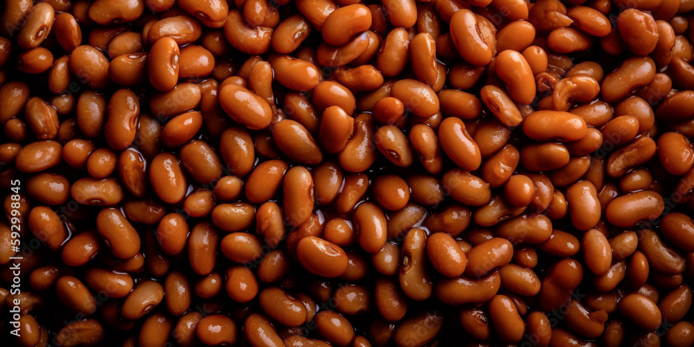 tasty british baked beans, top view, close up wallpaper, created with generative ai tasty british baked beans, top view, close up wallpaper, created with generative ai