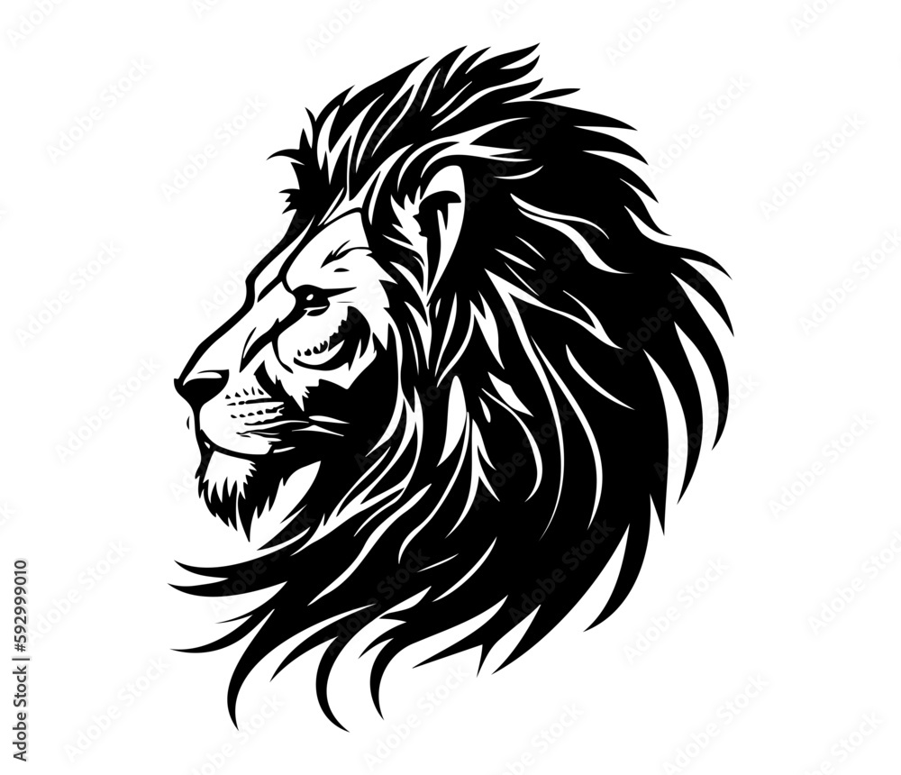 Lion Face, Silhouettes Lion Face SVG, black and white Lion vector Lion Face, Silhouettes Lion Face SVG, black and white Lion vector