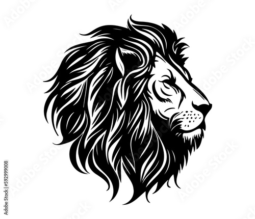 Lion Face  Silhouettes Lion Face SVG  black and white Lion vector