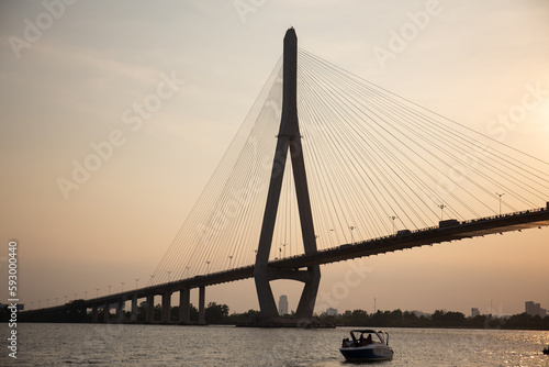 Sunset at Can Tho Bridge Vietnam