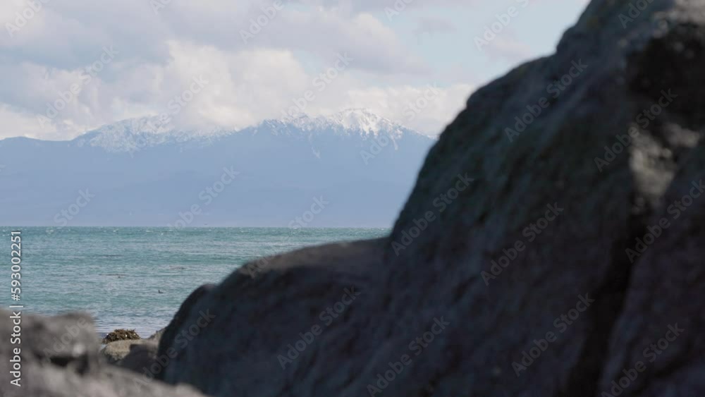 Ocean and mountains, rugged coastline, Vancouver Island, natural beauty. 4K 24FPS Ocean and mountains, rugged coastline, Vancouver Island, natural beauty. 4K 24FPS