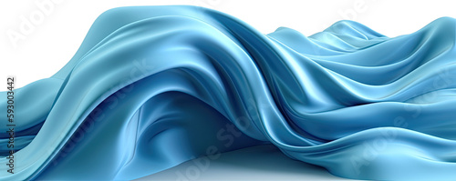 3d Render Blue Fabric Wave 