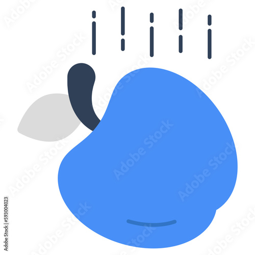 A flat design icon of falling apple 