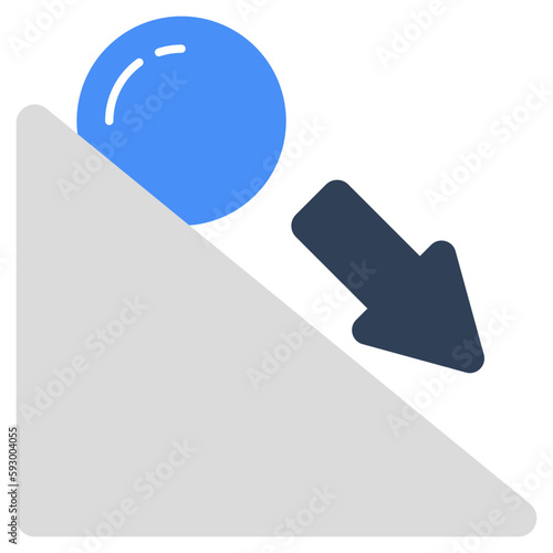 Unique design icon of inclined plane 