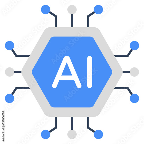 Creative design icon of artificial intelligence 