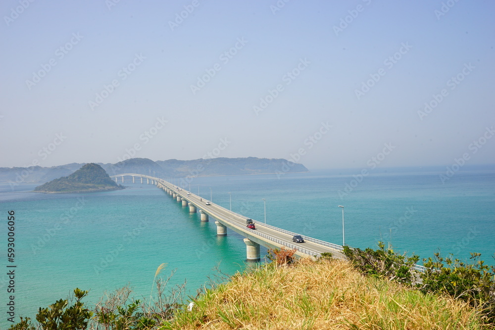 Tsunoshima Ohashi Bridge in Yamaguchi, Japan - 日本 山口県 角島大橋 Tsunoshima Ohashi Bridge in Yamaguchi, Japan - 日本 山口県 角島大橋