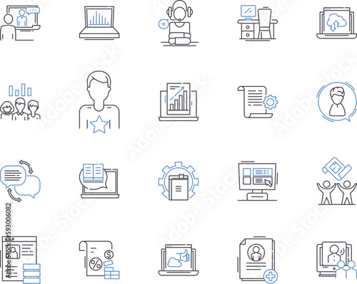 journalism outline icons collection. Reporting, Writing, Editing, Newsgathering, Journalism, Investigative, Multimedia vector and illustration concept set. Digital,Breaking, Headlines linear signs