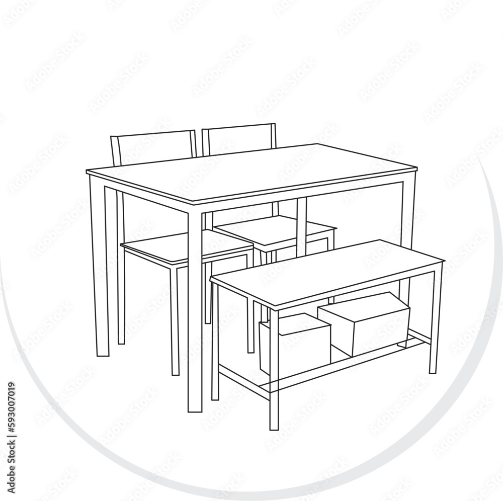 Tables furniture of wood. interior wooden desks outline. Tables furniture of wood. interior wooden desks outline.