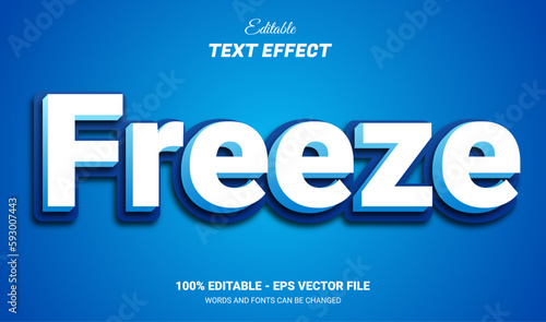 freeze 3d text effect with blue ice theme