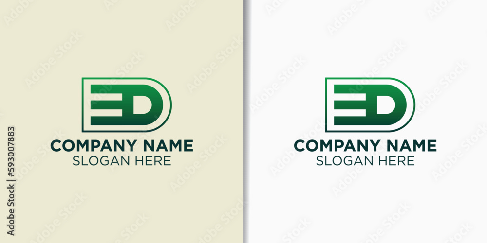 Obraz premium letter e and d logo design vector, alphabet logo concept