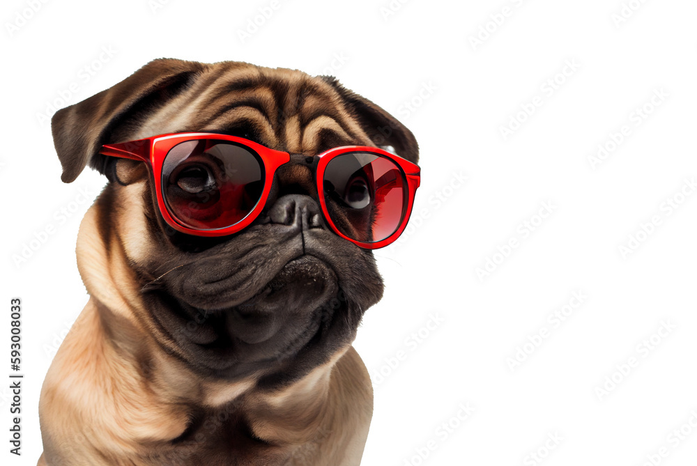 dog wearing sunglasses on a transparent background (PNG) generative AI ...