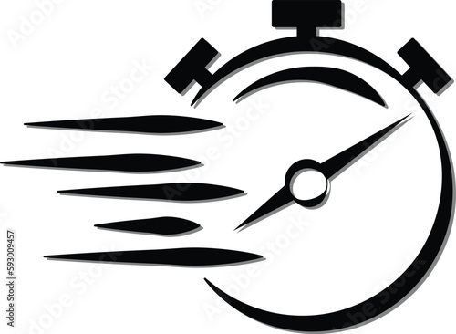Outline stopwatch vector icon. timer symbol. fast seconds. fast countdown.