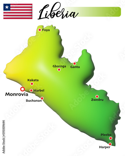 Liberia, Fläche und Flagge