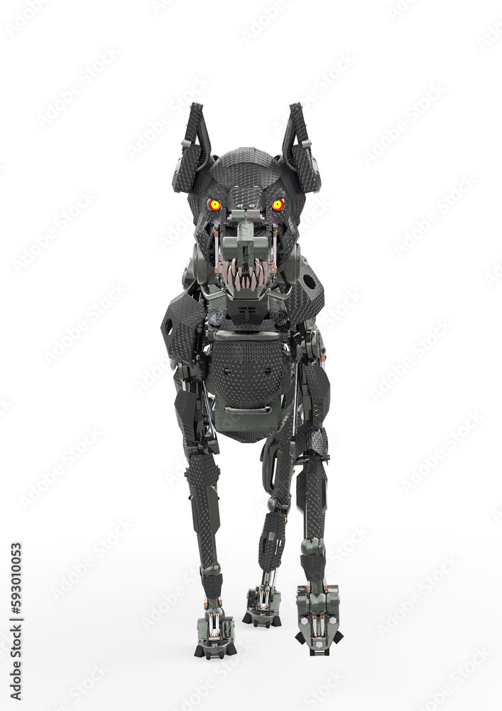 cyber dog is stalking front view cyber dog is stalking front view