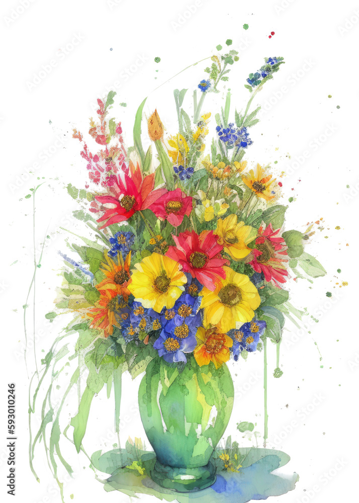 Fresh bouquet of wildflowers in a vase
